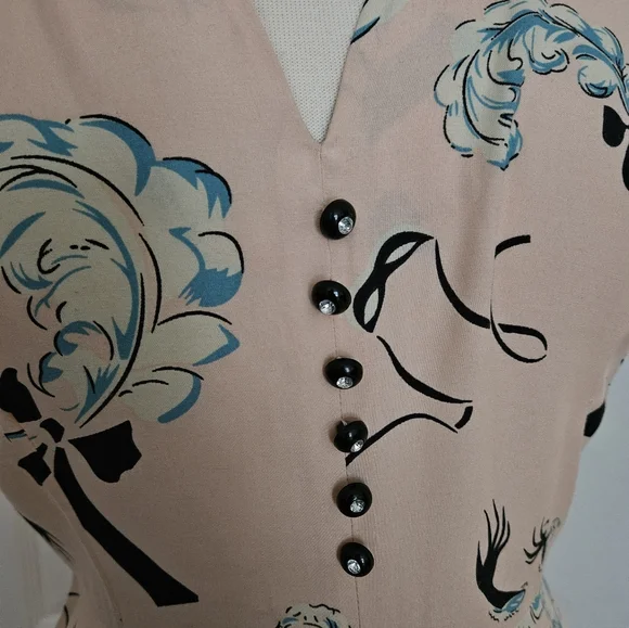 Rare Trashy Diva Slap and Tickle Pink Rayon Dress - Picture 5 of 13